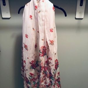 Long floral print scarf